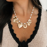 Pearl Snap Charm Necklace