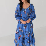 Morning Glory Maxi Dress | Dutch Blue Combo