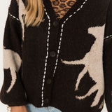 Saddle Up Cardigan | Chocolate