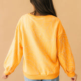 Light Orange Multi Oversized Spider On Web Sweatshirt | Queen Of Sparkles