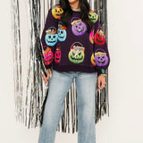 Dark Purple Multi Candy In Halloween Baskets Sweatshirts | Queen Of Sparkles