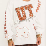 Licensed Texas Big Icons Scattered All Over Sweatshirt | Queen Of Sparkles
