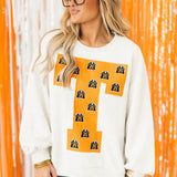 Licensed Tennessee Oversized Printed Mascot Letter Sweatshirt | Queen Of Sparkles