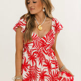 Palm Paradise Midi Dress | Red