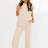 Quilted Cropped Pants | Cream