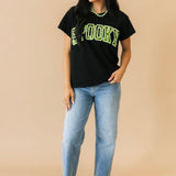 Black & Neon Green Spider Web 'Spooky' Tee | Queen Of Sparkles
