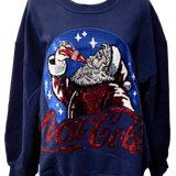 Licensed Navy Santa Drinking Coca-Cola Sweatshirt