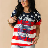 USA Star & Stripe QOS Card Logo Tee | Queen Of Sparkles