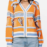 Licensed Tenn Striped Basketball Rhinestone Icon Cardigan | Queen Of Sparkles