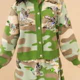 Green Camo Ducks Flying Knit Skirt | Queen Of Sparkles