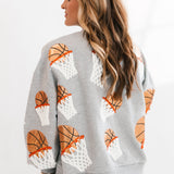 Grey Basketball Hoop Sweatshirt | Queen Of Sparkles