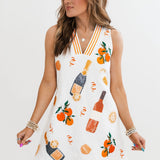 White Mimosa Icon V Neck Tank Dress | Queen Of Sparkles