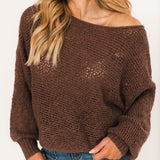 Crochet Slouchy Sweater | Chocolate