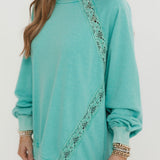 Keep It Light Lace Sweatshirt | Mint