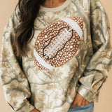 Camo Jewel & Pearl Football Sweatshirt | Queen Of Sparkles X Lexi Jade's