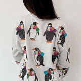 Light Grey Penguin With Scarf Sweatshirt