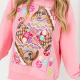 Pink Candyland Logo Sweatshirt | Queen Of Sparkles