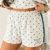 Party In The USA Shorts | Blue Polka Dot