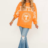 Volunteers Check Long Sleeve Crewneck
