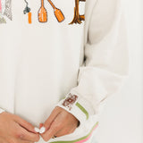 Beige 'LAKE' Letter Icon Sweatshirt | Queen Of Sparkles