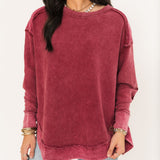 Chandler Waffle Knit Top | Cranberry