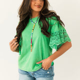 Flutter Sleeve Blouse | Green