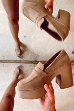 HALONA HEELED LOAFERS | TAUPE