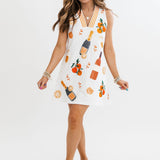 White Mimosa Icon V Neck Tank Dress | Queen Of Sparkles