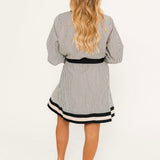 Striped & Chic Mini Dress | Black
