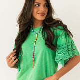 Flutter Sleeve Blouse | Green