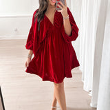 Portia Velvet Mini Dress | Rubies