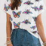 White Rainbow Butterfly & Bee Tee | Queen Of Sparkles