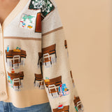 Multi School Classroom Scene Cardigan | Queen Of Sparkles