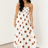 Oaklynn Polka Dot Midi Dress | Chocolate