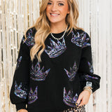 Black Crown Sweatshirt | Queen Of Sparkles
