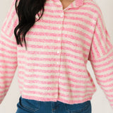 Piper Stripe Cardigan | Bubblegum