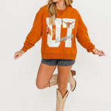 Licensed Texas Metallic Word With Icons Sweatshirt | Queen Of Sparkles