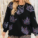 Black Crown Sweatshirt | Queen Of Sparkles