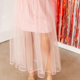 Rosie Posie Sheer Maxi Skirt | Blush