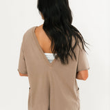 Hot Shot Tee Romper | Mocha Latte