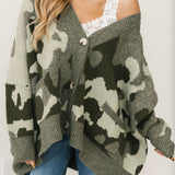Cozy Camo Knit Cardigan | Olive