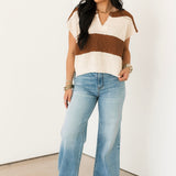 Stripe Sweater Vest | Walnut Ecru