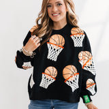 Black Basketball Hoop Sweatshirt | Queen Of Sparkles