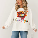 Light Beige 'Las Vegas' City Icon Sweatshirt | Queen Of Sparkles
