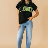 Black & Neon Green Spider Web 'Spooky' Tee | Queen Of Sparkles