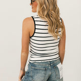 Tilly Striped Vest | Black & White