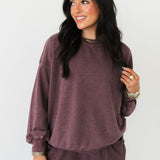 Mixed Textures Crewneck | Washed Cherry