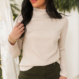 Essential Ribbed Mock Neck | Ivory