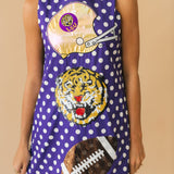 Licensed LSU Football & Helmet Icon Polka Dot Tank Dress | Queen Of Sparkles