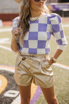FAUX LEATHER SHORTS | GOLD